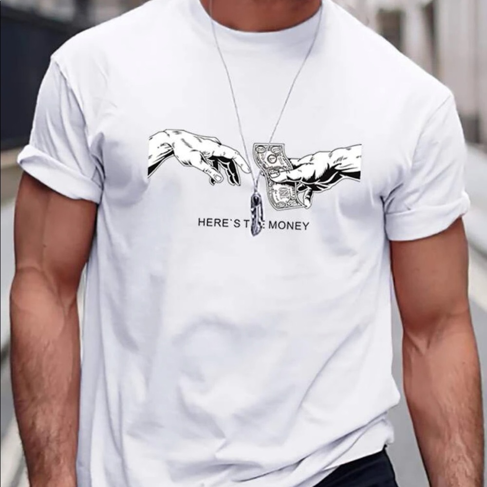 Men’s Slogan & Figure Print Tee